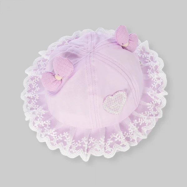 Nón bé gái vành tròn 1-3Y Animo A2606_MN001 (48cm,Tím)