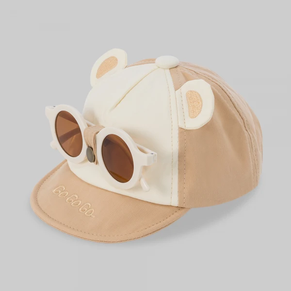 Nón em bé lưỡi trai có kính 1-3Y Animo A2606_MN008 (48cm,Nâu kem)