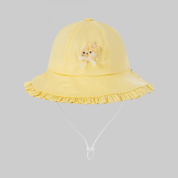 Nón bé gái vành tròn 3-6Y Animo A2606_MN010 (52cm,Vàng nhạt)