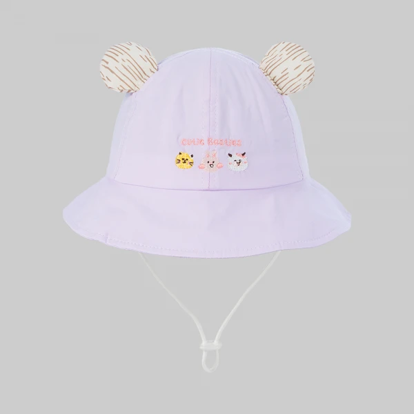 Nón bé gái vành tròn 3-6Y Animo A2607_MN010 (52cm,Tím nhạt)