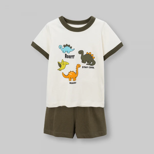 Bộ bé trai ngắn Animo Easy FW26 VD0826034 (1Y-4Y,Kem-Rêu)