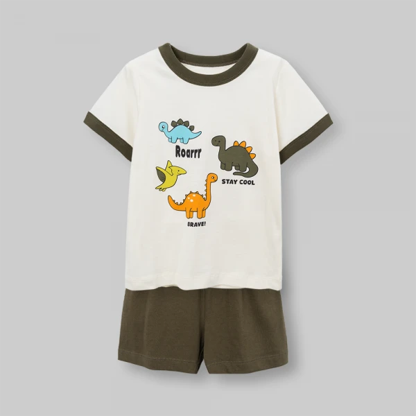 Bộ bé trai ngắn Animo Easy FW26 VD0826034 (1Y-4Y,Kem-Rêu)