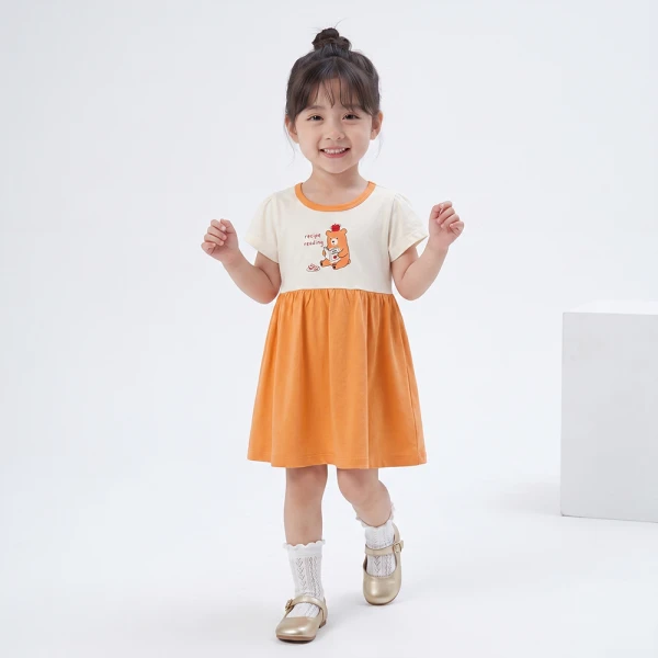 Đầm bé gái Animo Easy FW26 TX0726046 (1Y-4Y,Kem-Cam)