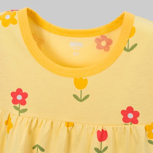 Đầm bé gái Animo Easy FW26 TX0726053 (1Y-4Y,Vàng)