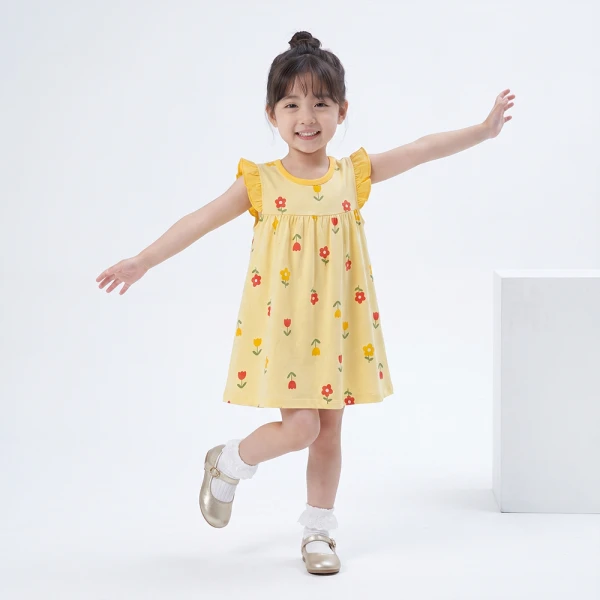 Đầm bé gái Animo Easy FW26 TX0726053 (1Y-4Y,Vàng)