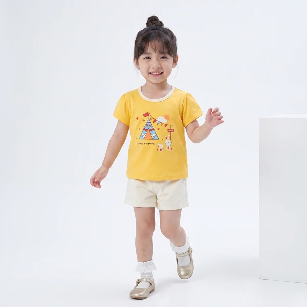 Bộ bé gái ngắn Animo Easy FW26 TX0726057 (1Y-4Y,Vàng-Kem)