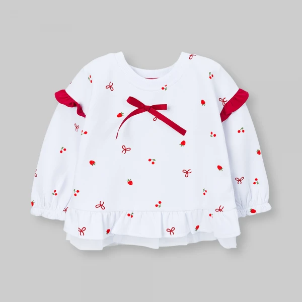 Bộ đông bé gái dài Animo noel FW26 LU0726026 (1Y-4Y,Trắng-Đỏ)