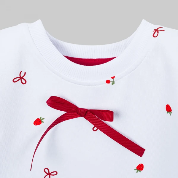 Bộ đông bé gái dài Animo noel FW26 LU0726026 (1Y-4Y,Trắng-Đỏ)
