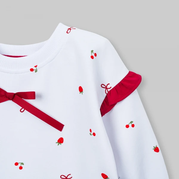 Bộ đông bé gái dài Animo noel FW26 LU0726026 (1Y-4Y,Trắng-Đỏ)