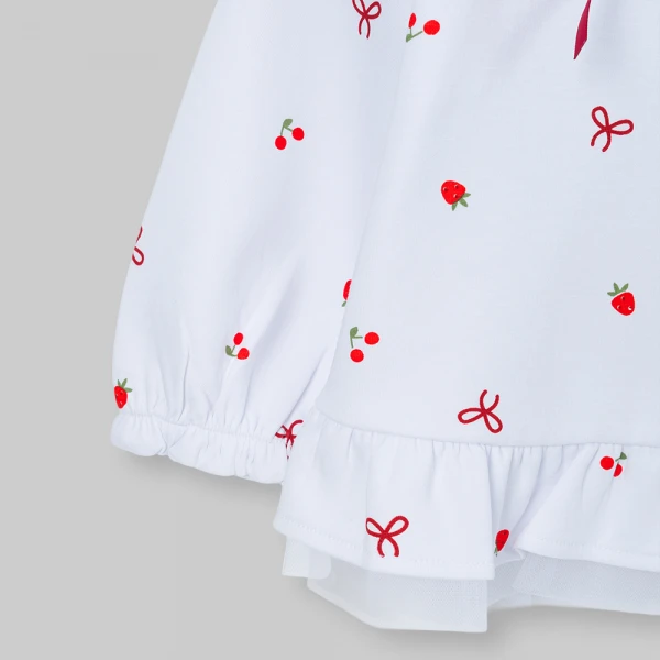 Bộ đông bé gái dài Animo noel FW26 LU0726026 (1Y-4Y,Trắng-Đỏ)