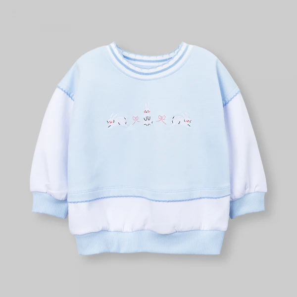 Bộ đông bé gái dài Animo FW26 LU0726030 (1Y-4Y,Xanh-trắng)