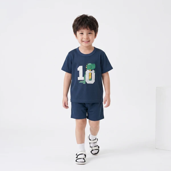Bộ bé trai ngắn Animo Easy FW26 HN0826041 (1Y-4Y,Xanh dương)