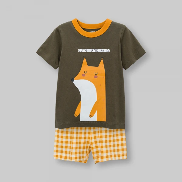 Bộ bé trai ngắn Animo Easy FW26 VD0826035 (1Y-4Y,Rêu-Vàng)
