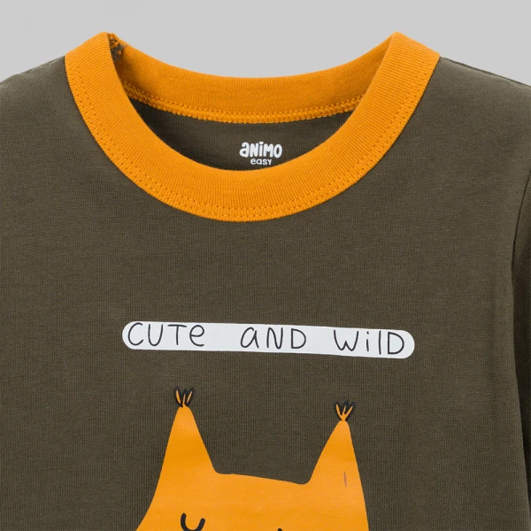 Bộ bé trai ngắn Animo Easy FW26 VD0826035 (1Y-4Y,Rêu-Vàng)