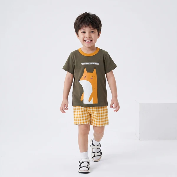 Bộ bé trai ngắn Animo Easy FW26 VD0826035 (1Y-4Y,Rêu-Vàng)