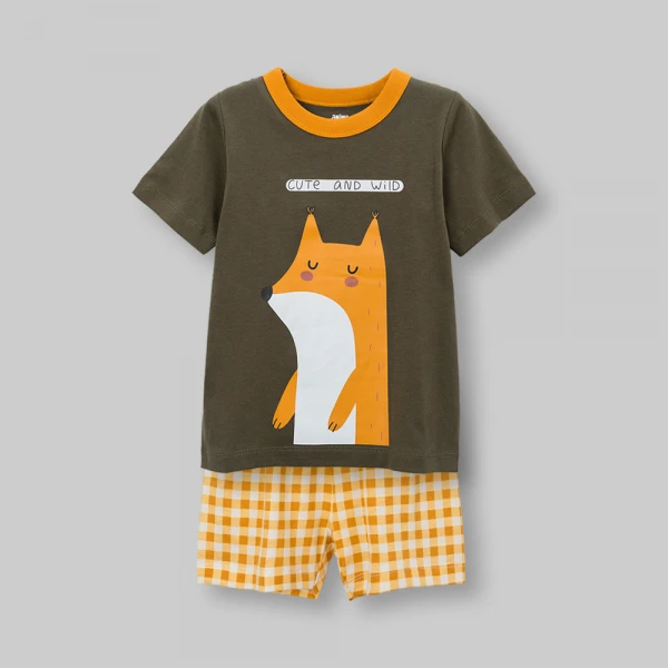 Bộ bé trai ngắn Animo Easy FW26 VD0826035 (1Y-4Y,Rêu-Vàng)