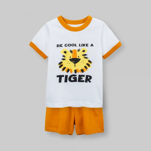 Bộ bé trai ngắn Animo Easy FW26 VD0826037 (1Y-4Y,Trắng-Vàng)