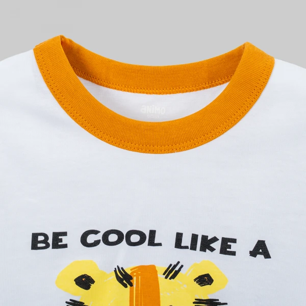 Bộ bé trai ngắn Animo Easy FW26 VD0826037 (1Y-4Y,Trắng-Vàng)
