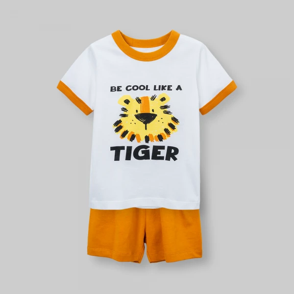 Bộ bé trai ngắn Animo Easy FW26 VD0826037 (1Y-4Y,Trắng-Vàng)