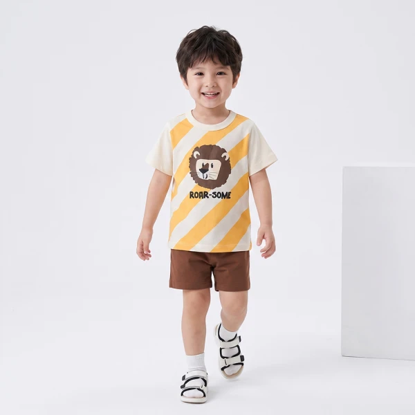 Bộ bé trai ngắn Animo Easy SU26 HN0726008 (1Y-4Y,Vàng-Nâu)