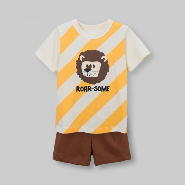 Bộ bé trai ngắn Animo Easy SU26 HN0726008 (1Y-4Y,Vàng-Nâu)
