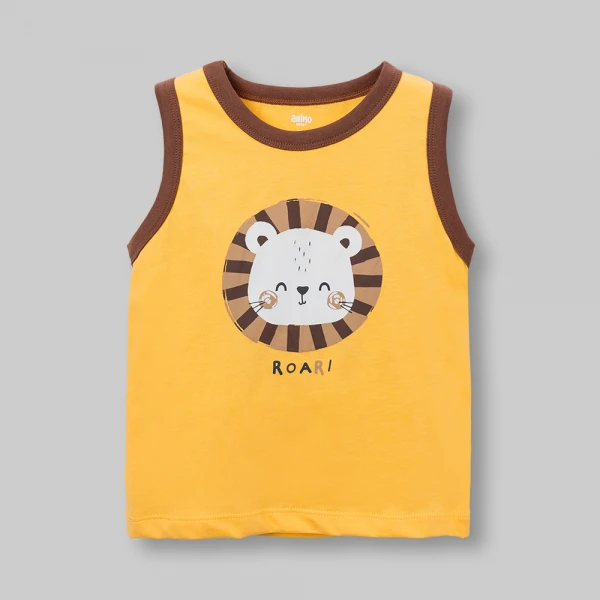 Bộ bé trai sát nách Animo Easy SU26 HN0726001 (1Y-4Y,Vàng-Nâu)
