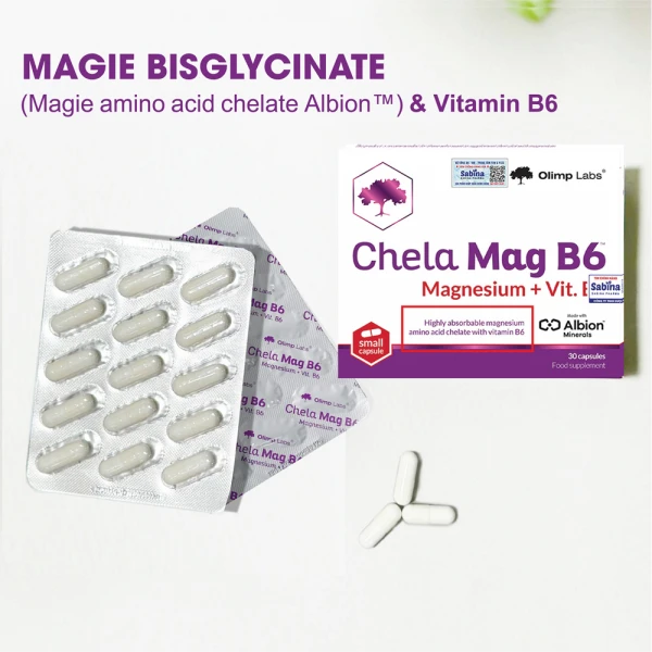 Thực phẩm bảo vệ sức khỏe Olimp Labs Chela-Mag B6 cho người trưởng thành (30 viên)
