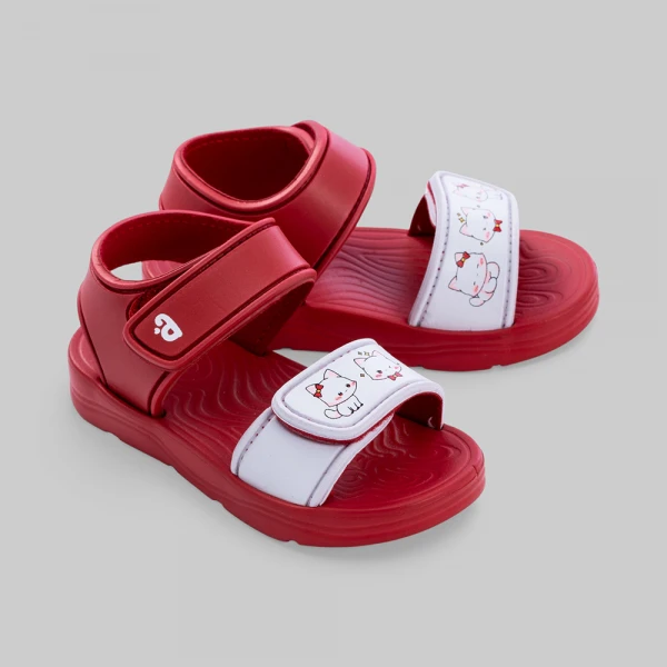 Sandal bé gái Animo A2608_JK002 (17-23,Đỏ-Trắng)