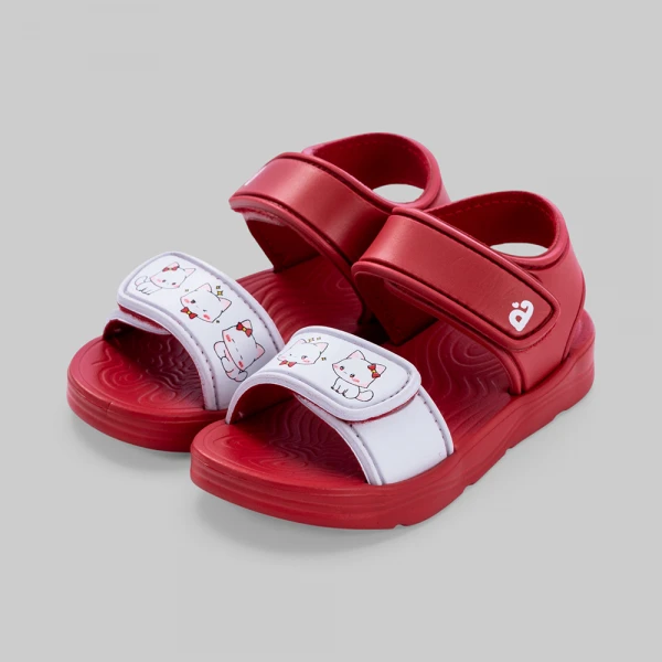 Sandal bé gái Animo A2608_JK002 (17-23,Đỏ-Trắng)