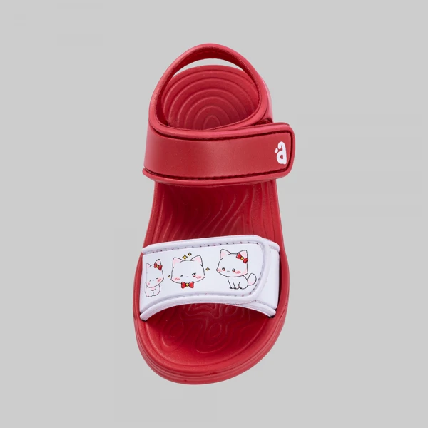 Sandal bé gái Animo A2608_JK002 (17-23,Đỏ-Trắng)
