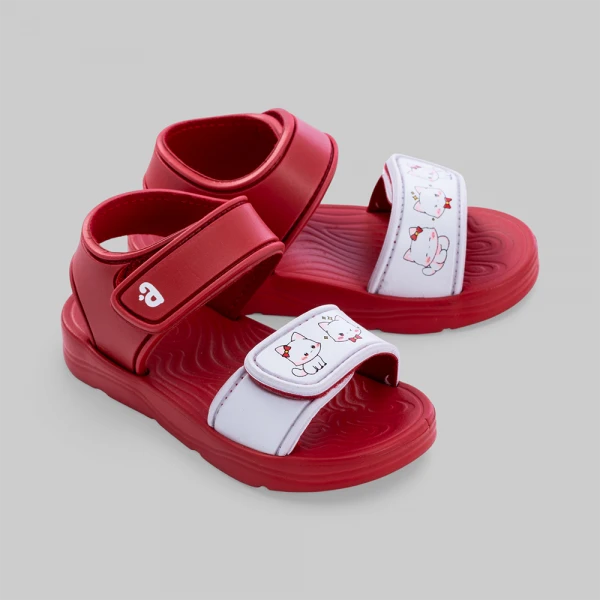 Sandal bé gái Animo A2608_JK002 (17-23,Đỏ-Trắng)