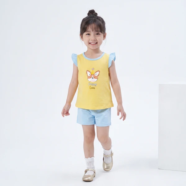 Bộ bé gái ngắn Animo Easy FW26 TX0826032 (1Y-4Y,Vàng-dương)