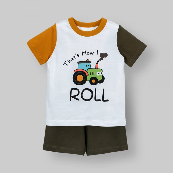 Bộ bé trai ngắn Animo Easy FW26 VD0926029 (1-4Y,Trắng-Rêu)