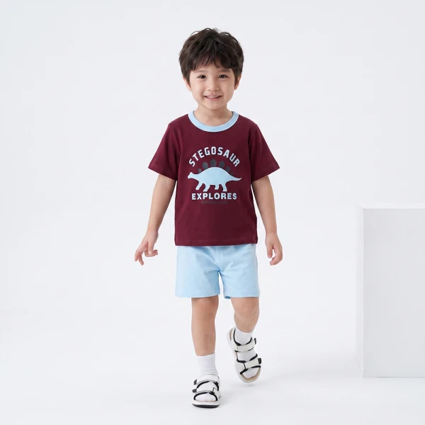 Bộ bé trai ngắn Animo Easy FW26 HN0826049 (1-4Y,Tía-Xanh nhạt)