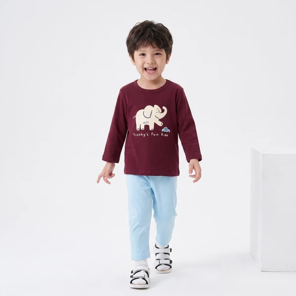 Bộ bé trai ngắn Animo Easy FW26 HN0826052 (1-4Y,Tía-Xanh nhạt)