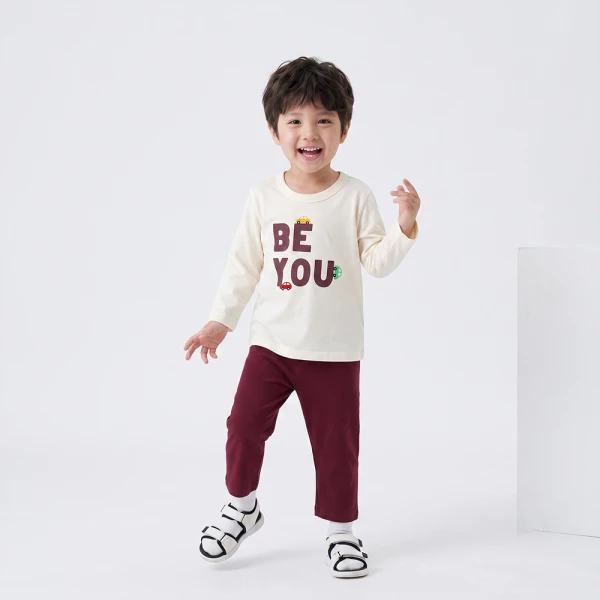 Bộ bé trai dài Animo Easy FW26 HN0826053 (1-4Y,Kem-Tía)