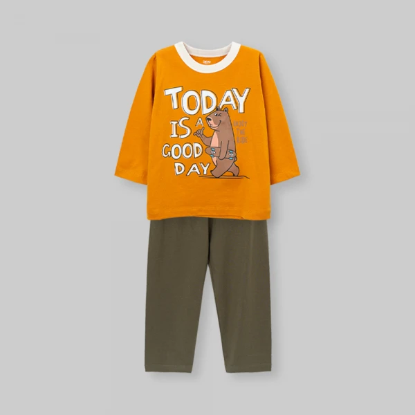 Bộ bé trai dài Animo Easy FW26 VD0926033 (1-4Y,Vàng-Rêu)