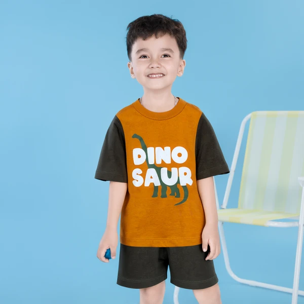 Bộ bé trai ngắn Animo Easy FW26 VD0826038 (1-4Y,Vàng-Rêu)