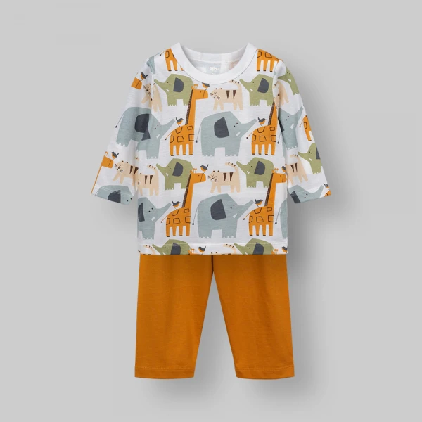 Bộ bé trai dài Animo Easy FW26 VD0926031 (1-4Y,Trắng-Vàng)