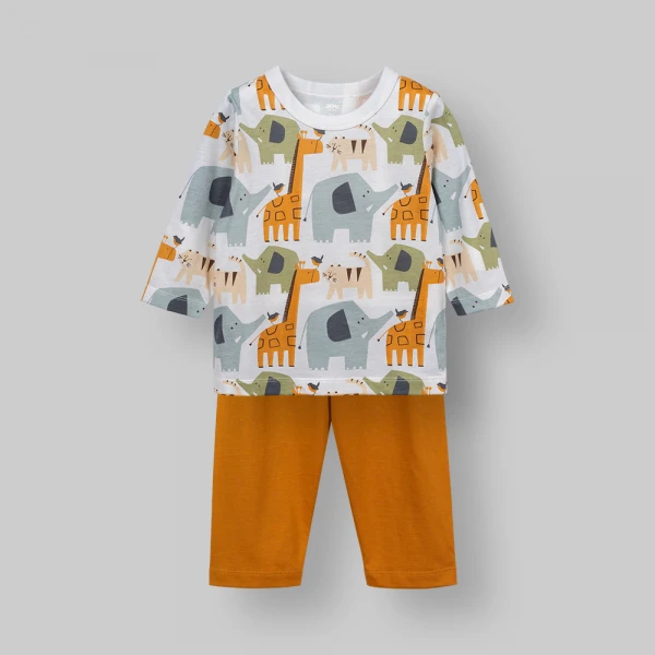 Bộ bé trai dài Animo Easy FW26 VD0926031 (1-4Y,Trắng-Vàng)