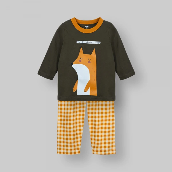 Bộ bé trai dài Animo Easy FW26 VD0926032 (1-4Y,Rêu-Vàng)
