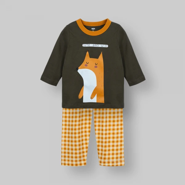 Bộ bé trai dài Animo Easy FW26 VD0926032 (1-4Y,Rêu-Vàng)