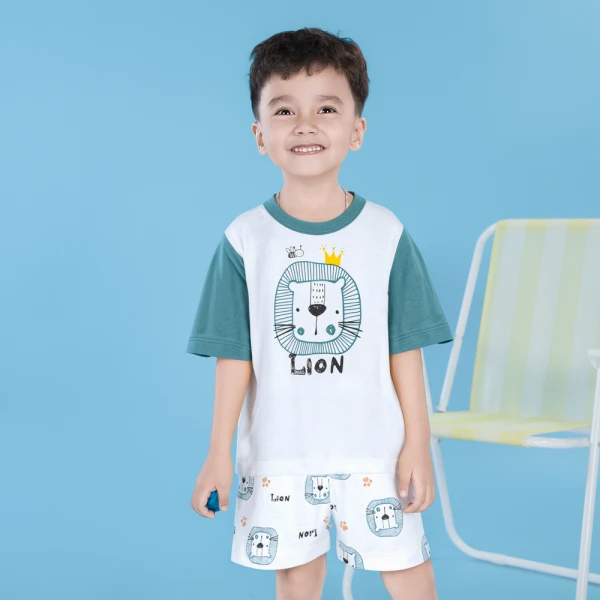 Bộ bé trai ngắn Animo Easy SU26 HN0726018 (1-4Y,Trắng)