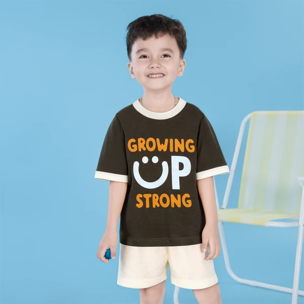 Bộ bé trai ngắn Animo Easy FW26 VD0926030 (1-4Y,Rêu-Kem)