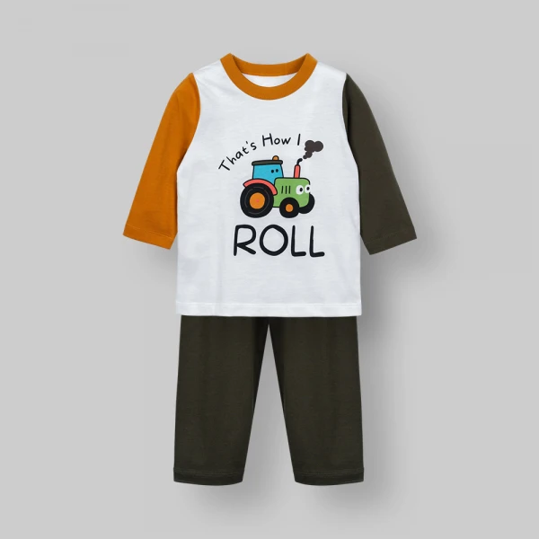 Bộ bé trai dài Animo Easy FW26 VD0926035 (1-4Y,Trắng-Rêu)