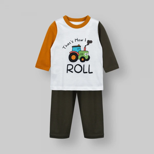 Bộ bé trai dài Animo Easy FW26 VD0926035 (1-4Y,Trắng-Rêu)