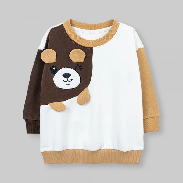 Bộ đông bé trai dài Animo Gấu nâu FW26 ST0626058 (1-4Y, Kem-Nâu nhạt)