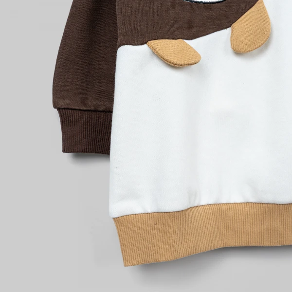 Bộ đông bé trai dài Animo Gấu nâu FW26 ST0626058 (1-4Y, Kem-Nâu nhạt)