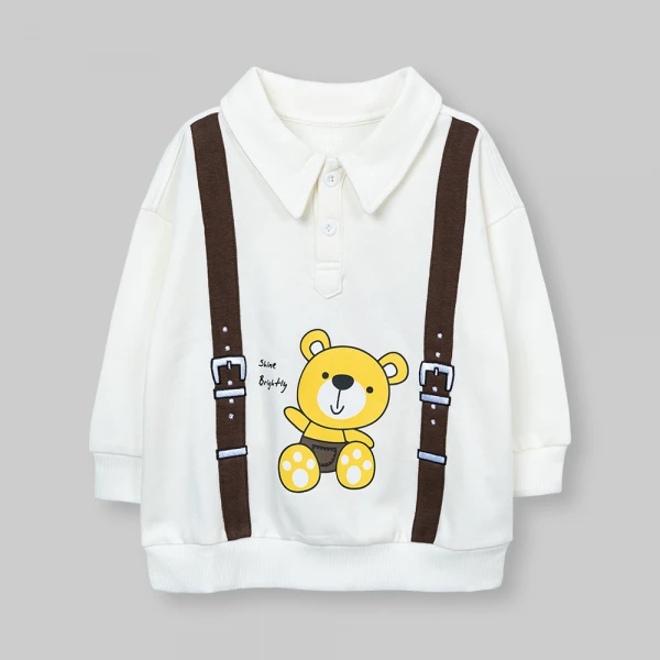 Bộ đông bé trai dài Animo Gấu nâu FW26 ST0626061 (1-4Y, Kem-Nâu)