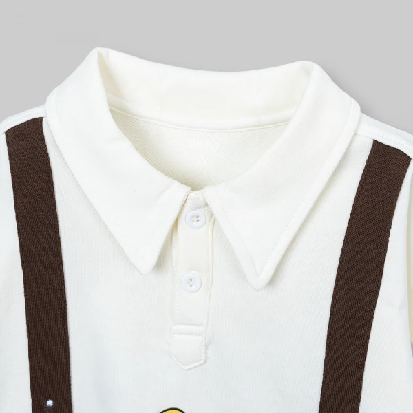 Bộ đông bé trai dài Animo Gấu nâu FW26 ST0626061 (1-4Y, Kem-Nâu)